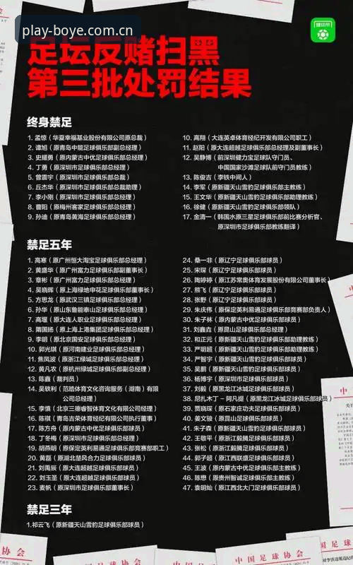 博业体育下载教程 中国足协第三批禁足名单全面解析:65人受罚背后的足球生态深度剖析